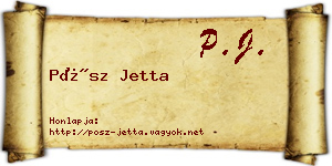Pósz Jetta névjegykártya